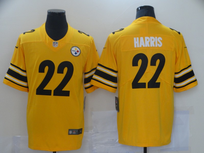 Men Pittsburgh Steelers #22 Harris Yellow Nike Vapor Untouchable Limited 2021 NFL Jersey